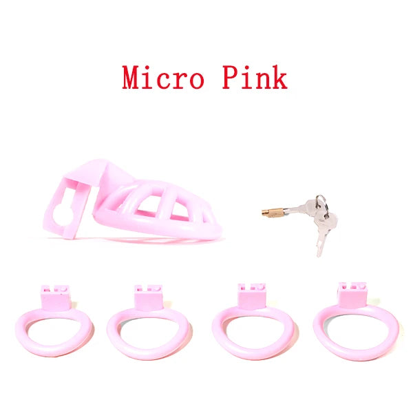 Super Small Penis Ring Sissy Flat Chastity CageWith Innievader Add-On