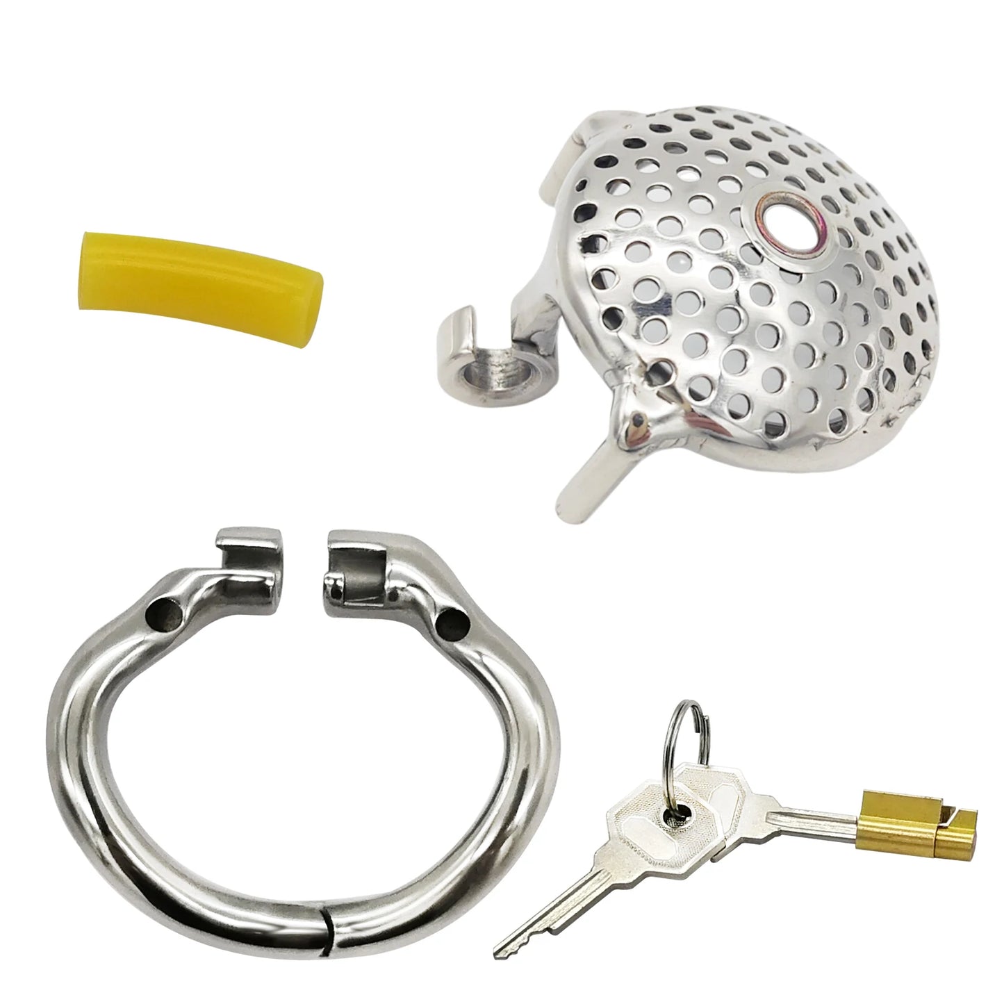Honeycomb Flat Chastity Cage Stainless Steel Small Size