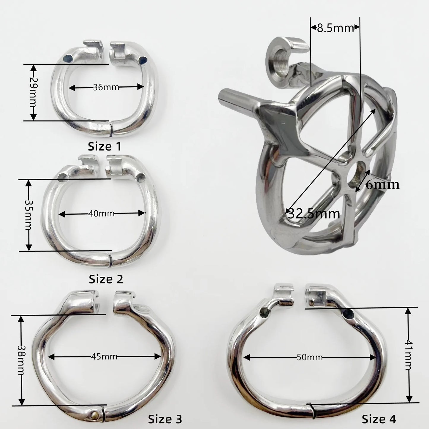 Male Slave Stainless Steel Flat Chastity Cage